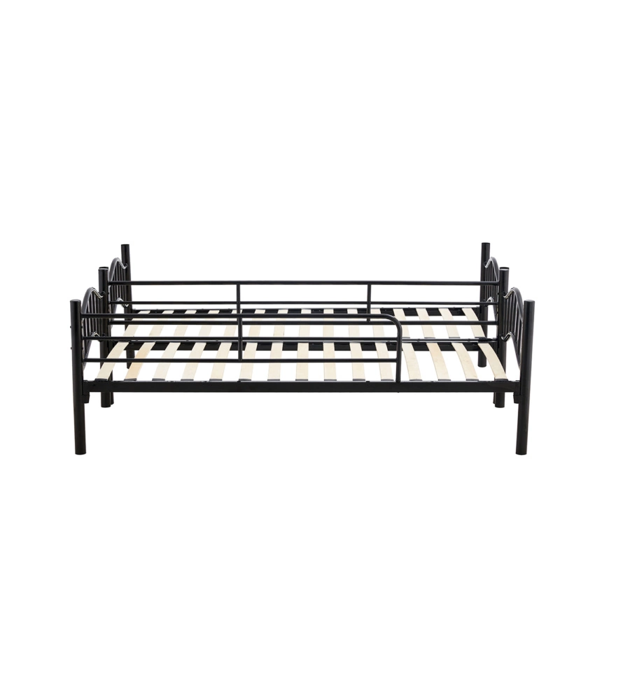 LETTO A CASTELLO BELLAHOME "BERNA"  SCOMPONIBILE IN 2 LETTI SINGOLI IN FERRO NERO 203X83X145,5 CM